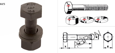 สกรูพร้อมน๊อตและ 2 แหวนอีแปะ F10T(เกรด 10.9)