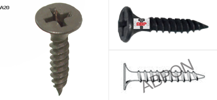 เกลียวปล่อยยิบซั่มดำ หัวเตเปอร์ JF+