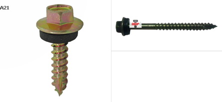 เกลียวเหล็กหัวเหลี่ยมผ่าร่องติดแหวน+ยางรอง (รุ้ง)