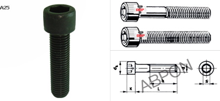 สกรูหัวจมดำ เกลียวหุน BSW (เกรด 12.9)
