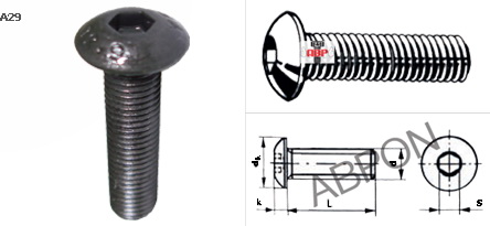 สกรูหัวจมกลมดำ - มิล เกรด 12.9