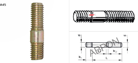 สตัดเหล็กชุบทอง,ชุบขาว (เกลียว2ข้าง-เกลียวตลอด)