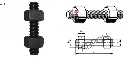เกลียวตลอด ASTM A193 - B7 + 2หัวน๊อต ASTM A194 - 2H