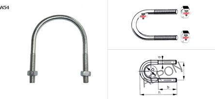 น๊อตตัวยู + 2หัว ชุบขาว /HDG