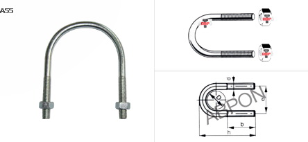 ยูโบลท์แกนใหญ่ + 2 หัว ชุบขาว/ HDG