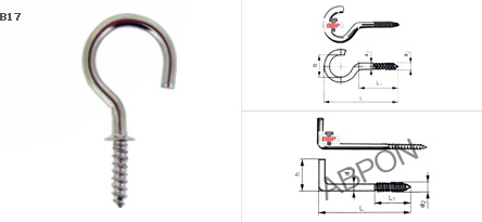 ขอตัว C (ขอตัวงอ) , ขอตัว L (ขอตัวตรง), ขอตัว S ชุบขาว