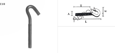 ตะขอเกลียวขวา, ตะขอเกลียวซ้าย สแตนเลส 304